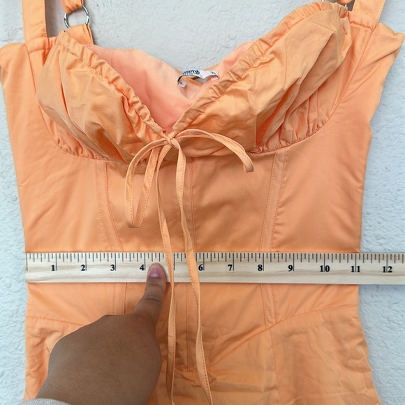 HOUSE OF CB 'Carmen' Tangerine Bustier‎ Sundress orange NWOT size XS - Picture 9 of 10